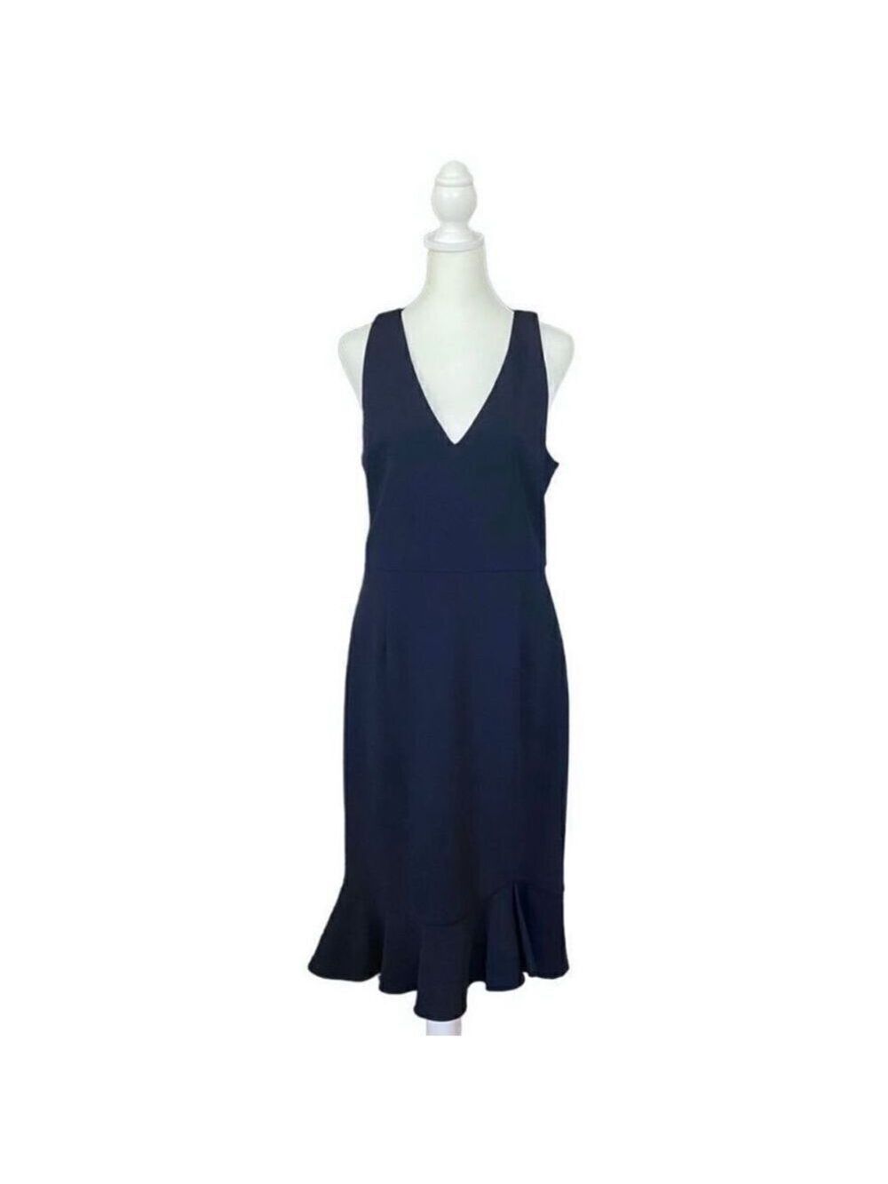 Betsey Johnson Trumpet Sheath Dress Solid Navy Blue Size 10